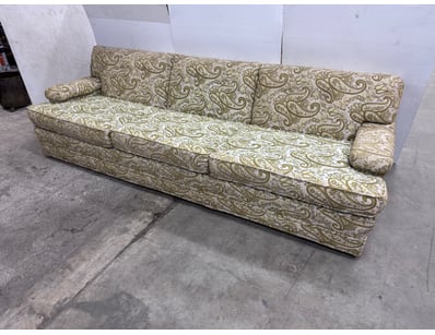 Couch, 3 Seater, Green Floral Style Pattern,

