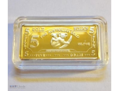 5 GRAM AWESOME "AUSTRALIAN KOALA" INGOT FINISHED I...