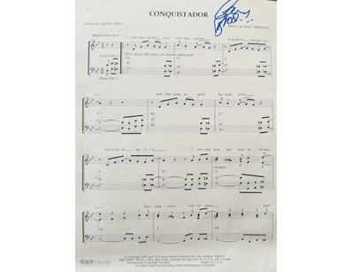 GARY BROOKER SIGNED SHEET MUSIC 

Gary Brooker Per...