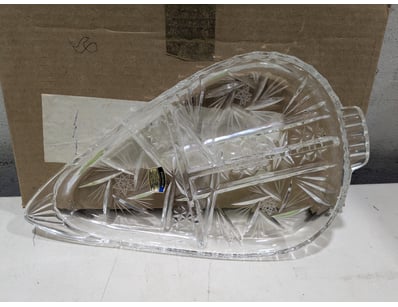 Polonia lead crystal hand-cut relish dish, 24% lea...