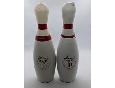 Pair of Beam's Ten-Pin Decanter, 750ml