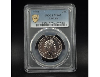 2022 AUSTRALIAN 20C COIN PCGS GRADED

Pcgs Ms67...