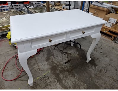 Hall Table With Drawers, Timber Style, White Finis...