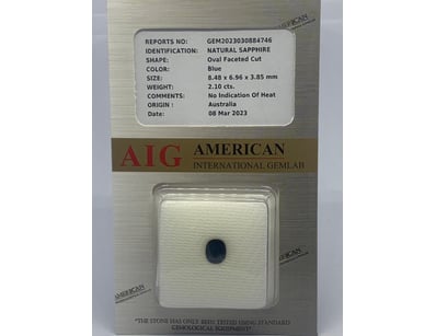 2.10CT NATURAL SAPPHIRE TCW

Reports No: Gem202303...