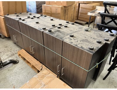 Modern kitchen cabinetry unit featuring a two-door...