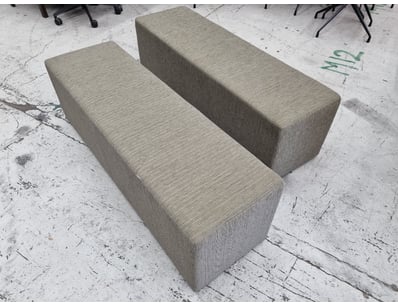 Set of three upholstered rectangular ottomans/benc...