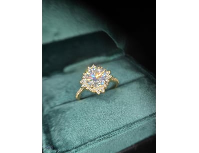 2.0CTW GRA   MOISSANITE RING IN 925 STERLING SILVE...