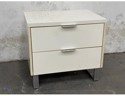 Contemporary Styled Bedside Table, Metal Legs and ...