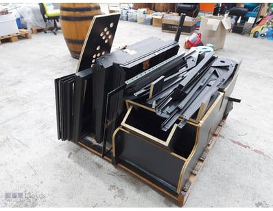 Pallet lot of arcade gaming cabinet components fea...