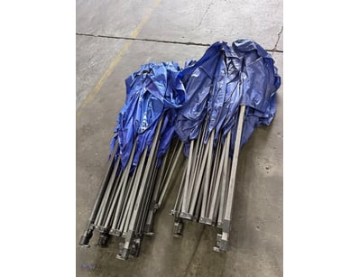Marquee, Kings, metal extendable poles, blue shade...