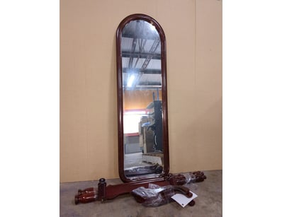 Vintage cheval mirror with arched top.  The mirror...