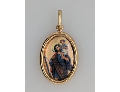 9CT YELLOW GOLD ENAMEL RELIGIOUS PENDANT


5830...