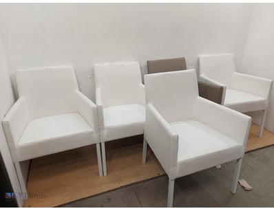 Set of 5 contemporary upholstered dining chairs fe...