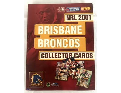 BRISBANE BRONCOS 2001 COLLECTOR CARDS IN ALBUM

Co...