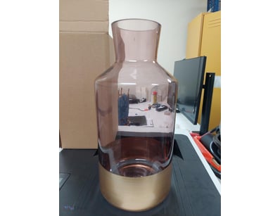 Modern decorative glass carafe with  cylindrical b...