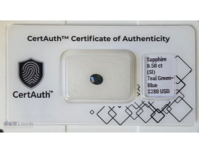 CERTIFIED 0.50CT TEAL SAPPHIRE (CORUNDUM) – OVAL M...