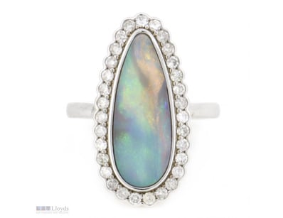 14K WHITE GOLD, 1.99CT AUSTRALIAN ANDAMOOKA OPAL A...