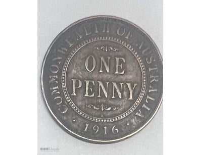 1916 COMMONWEALTH AUSTRALIA PRE DECIMAL KGV ONE PE...
