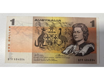 AUSTRALIAN ONE DOLLAR NOTE, R75 (F)

CV: $8

C...