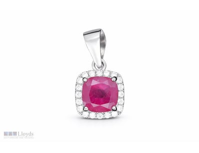 NATURAL BURMESE RUBY PENDANT ON 925 SILVER - WITH ...