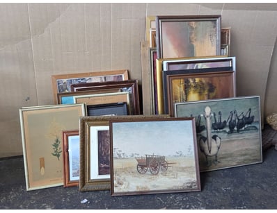 Artwork, including assorted framed prints and pain...