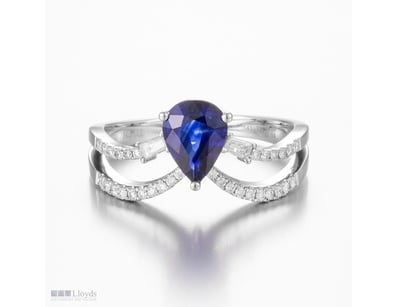14CT WHITE GOLD AUSTRALIAN SAPPHIRE AND DIAMOND DR...