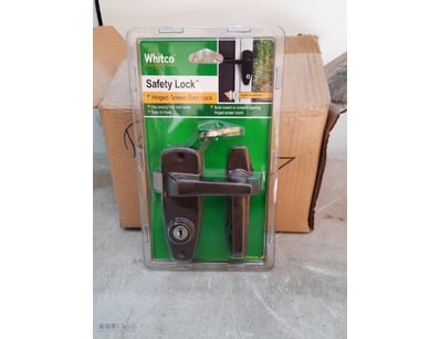 Whitcomb, safety lock, hinged screen door lock, R8...