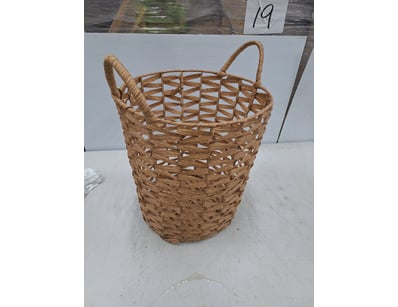 Storage Basket, Rattan Style, Natural Finish

