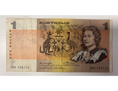 AUSTRALIAN ONE DOLLAR NOTE, 

R76C (F), CV: $4
...