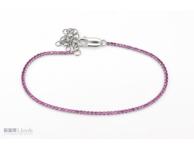 NATURAL PADPARADSCHA SAPPHIRE BRACELET ON 925 SILV...