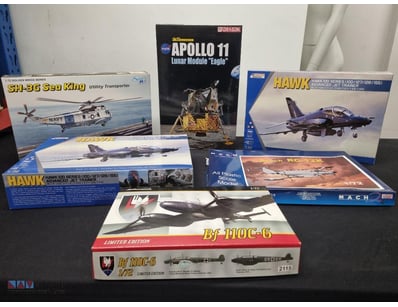 COLLECTION OF SIX SCALE MODEL AIRCRAFT AND SPACE K...