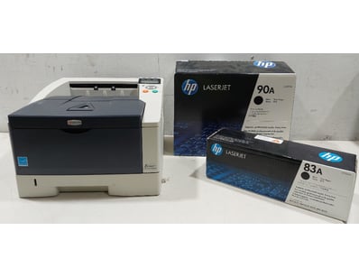 Kyocera ECOSYS FS-1370DN laser printer and HP Lase...