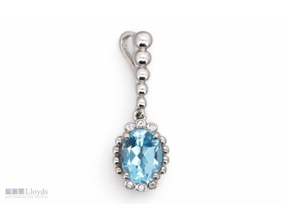 NATURAL TOPAZ PENDANT ON 925 SILVER - WITH CERTIFI...