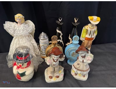 PORCELAIN FIGURINE COLLECTION WITH DECORATIVE VESS...