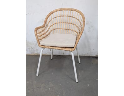 Chair, hand-woven rattan and bamboo seat with whit...