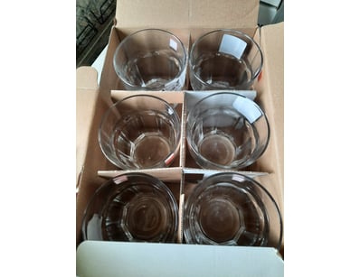 Box of six rock bar glasses.

BID PER BOX.