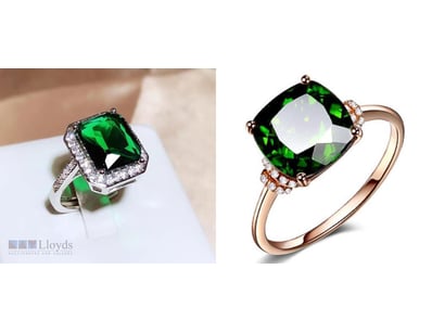 2XPCS 925 STERLING SILVER RINGS WITH CUBIC ZIRCONI...