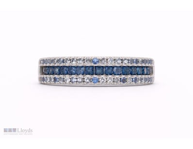 NATURAL SRI LANKAN SAPPHIRE RING ON 925 SILVER - W...