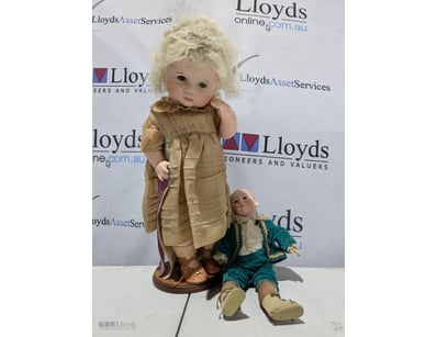 VINTAGE DOLL COLLECTION - TWO COMPOSITION DOLLS WI...