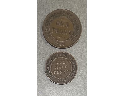 1919- COMMONWEALTH OF AUSTRALIA PRE DECIMAL KGV PE...