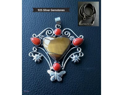 925 SILVER ETHNIC STYLE HAND MADE PENDANT WITH TIG...