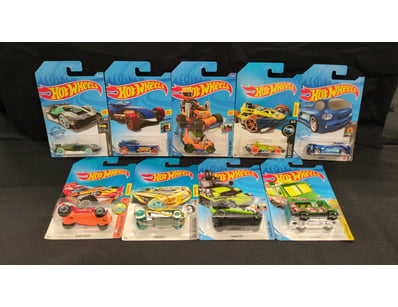 9X ASSORTED SILVER TREASURE HUNT HOT WHEEL CARS IN...
