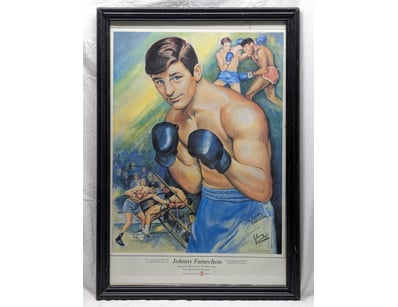 JOHNNY FAMECHON 'WORLD FEATHERWEIGHT CHAMPION' MEM...