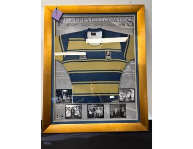 FRAMED SIGNED JERSEY - FIVE GREATEST COACHES (BENN...
