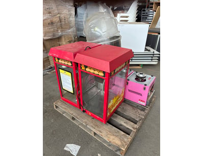 Commercial popcorn and candyfloss machine combo un...