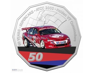 2020 50 CENT COLOURED UNCIRCULATED COIN: SUPERCARS...