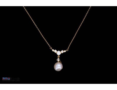 SOUTH SEA PEARL NECKLACE ON 925 SILVER - WITH CERT...