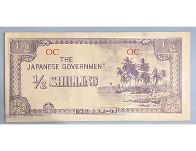 WWII JAPANESE OCCUPATION OF AUSTRALIA 1/2 SHILLING...