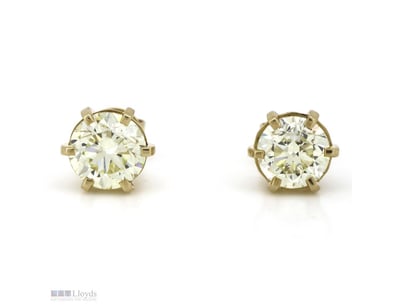 14K YELLOW GOLD, 3.00CT TDW FANCY YELLOW DIAMOND, ...
