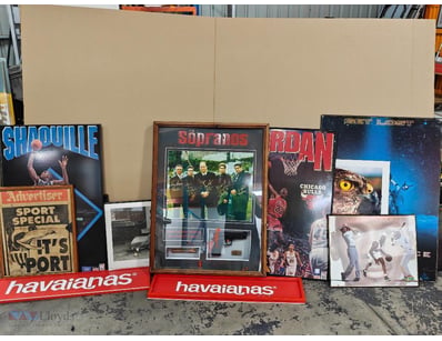 Prints, assorted prints and signs including the so...